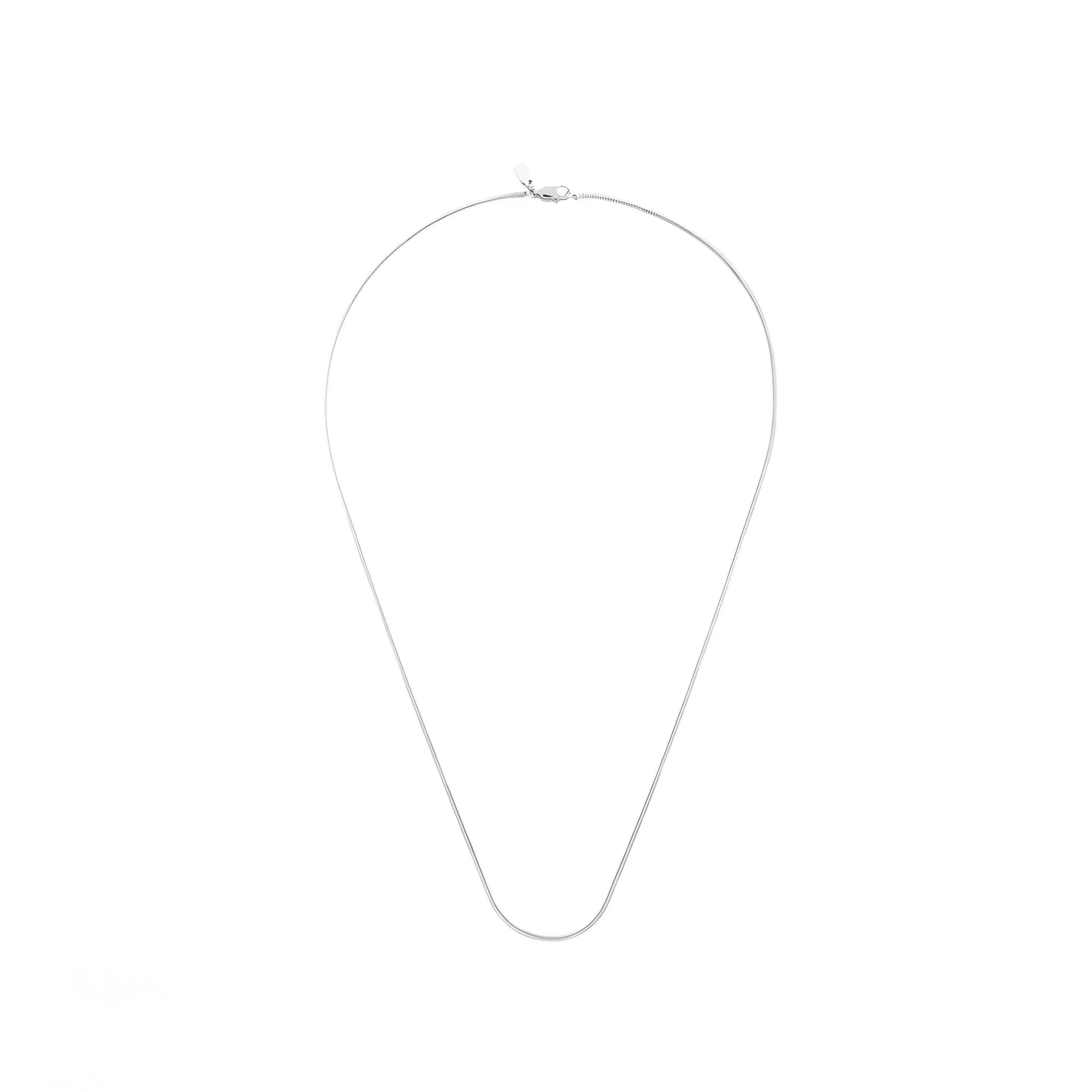 Serpelle Kette aus Silber mit Karabinerverschluss auf weißem Hintergrund