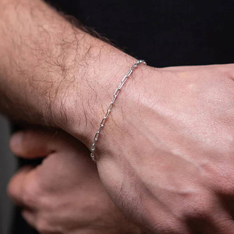 Minimalistische Edelstahl-Armkette für Herren am Handgelenk, Schmuck