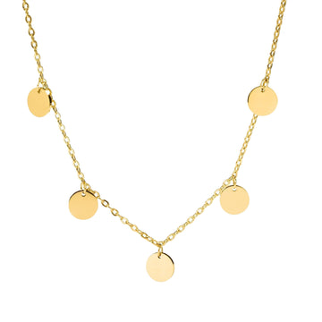 Close-up of the PURELEI Kalea Necklace in gold, featuring a dainty pendant and adjustable chain, perfect for layering.