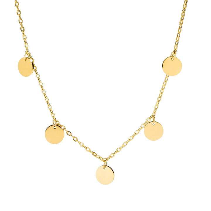 Close-up of the PURELEI Kalea Necklace in gold, featuring a dainty pendant and adjustable chain, perfect for layering.