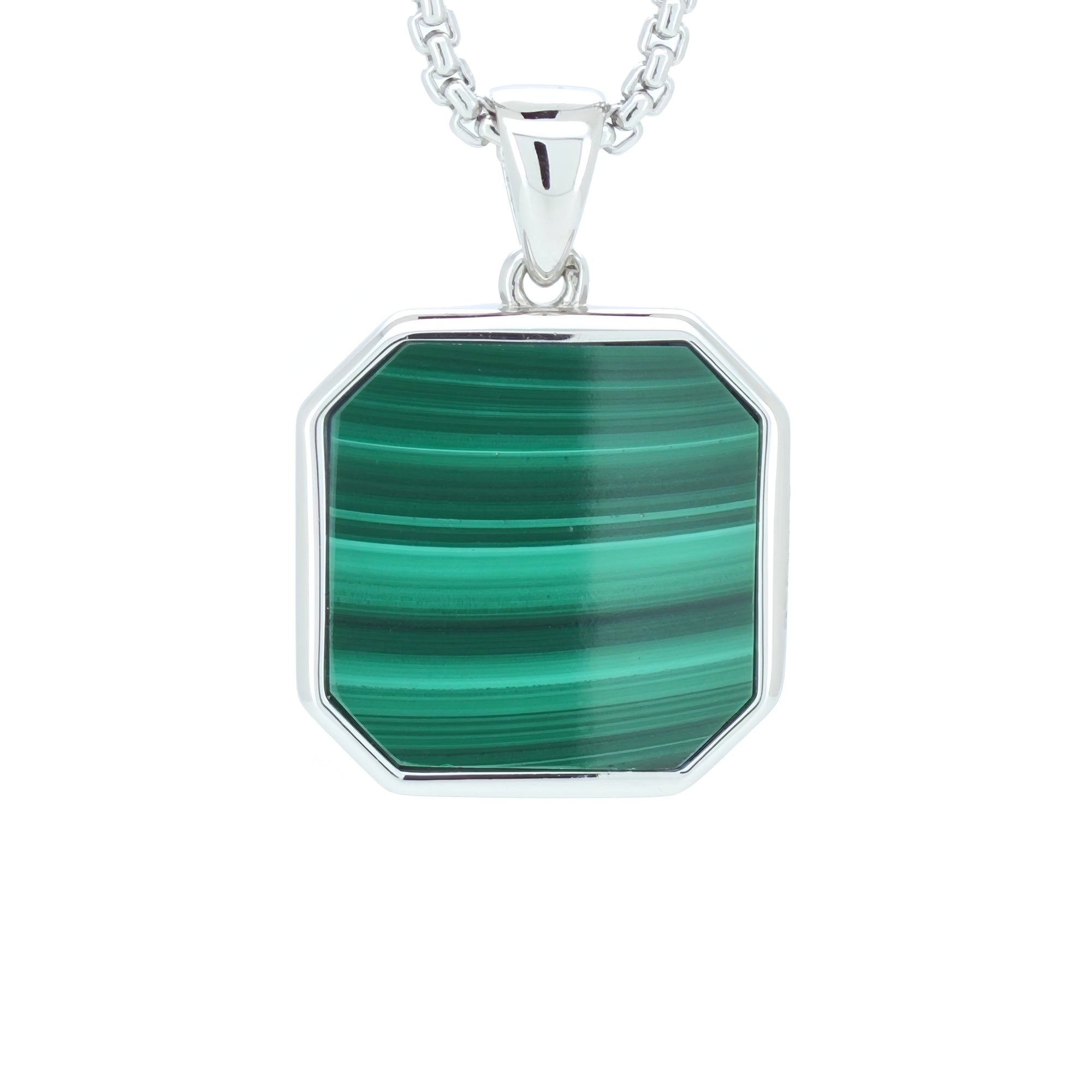 Pendentif en pierre de malachite