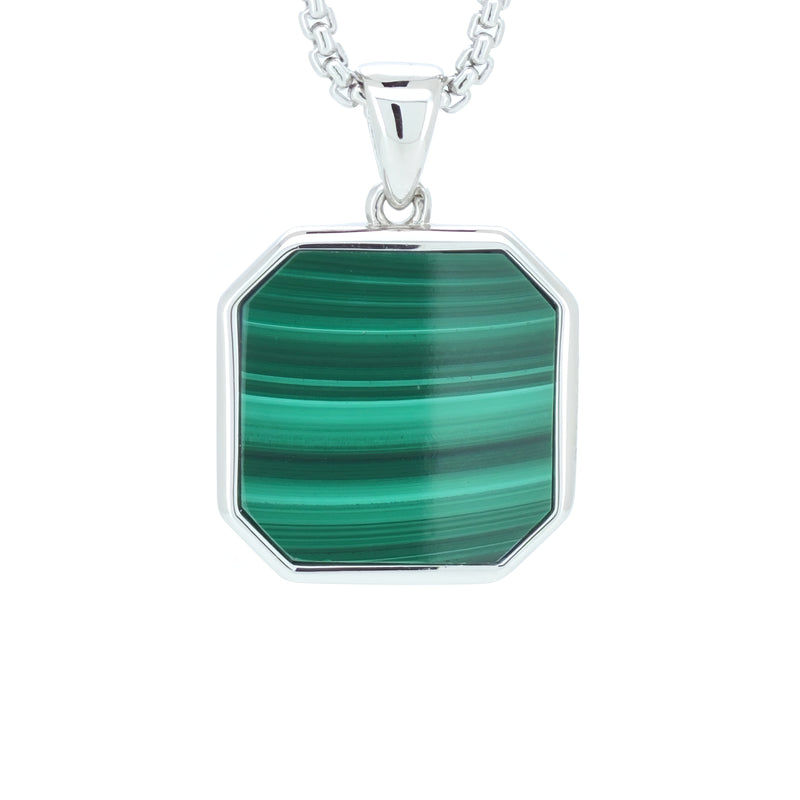 Pendentif en pierre de malachite