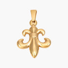 Goldener Lilien-Anhänger Schmuck, glänzend, vor weißem Hintergrund