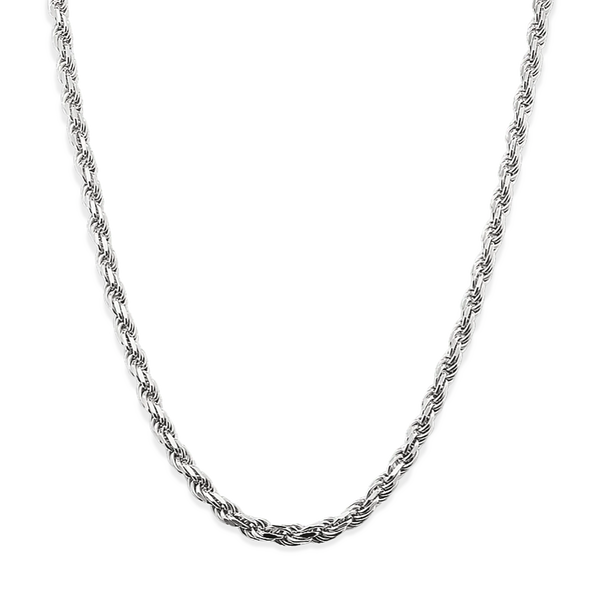 Silberne Herren Halskette mit gedrehtem Muster auf weißem Hintergrund, Schmuck Accessoire